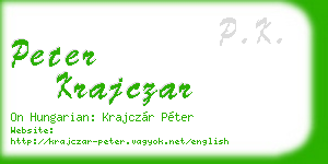 peter krajczar business card