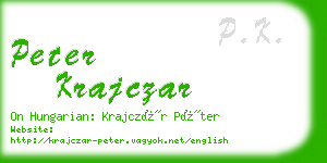 peter krajczar business card